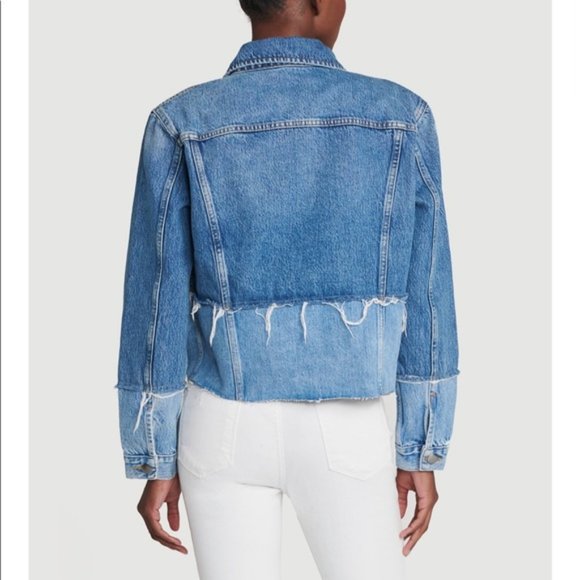 Frame Denim Blue Distressed Jean Jacket - Picture 2 of 7